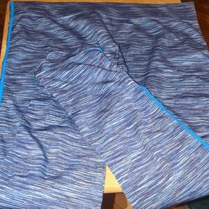 •Blue/White Striped Workout Leggings